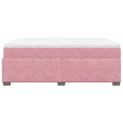 Boxspringbett mit Matratze Rosa 140x200 cm Samt