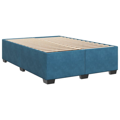 Boxspringbett mit Matratze Dunkelblau 160x200 cm Samt