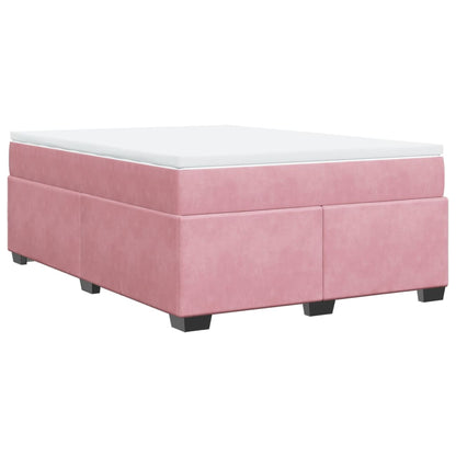 Boxspringbett mit Matratze Rosa 160x200 cm Samt