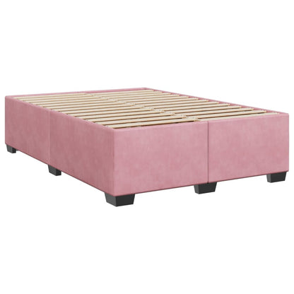 Boxspringbett mit Matratze Rosa 160x200 cm Samt