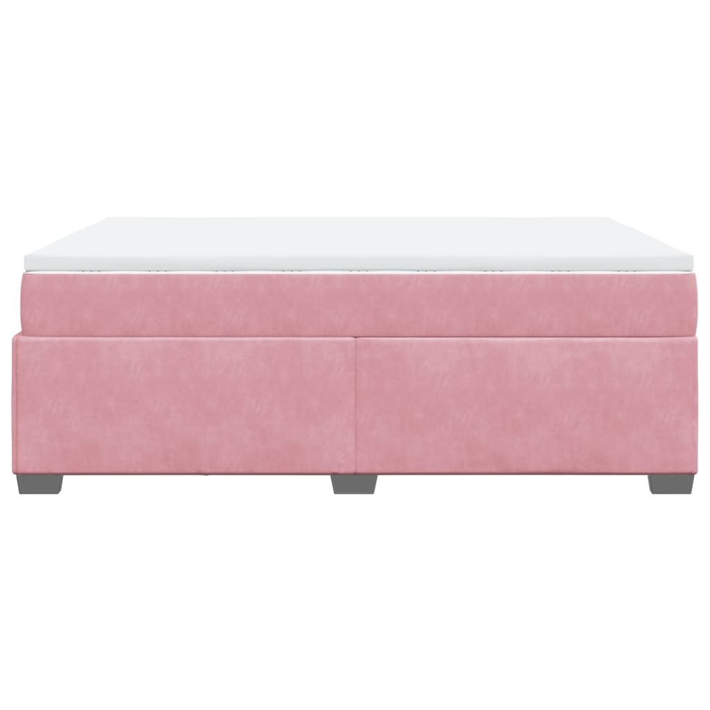 Boxspringbett mit Matratze Rosa 160x200 cm Samt