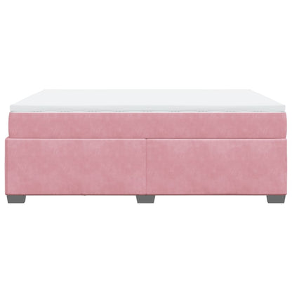 Boxspringbett mit Matratze Rosa 160x200 cm Samt