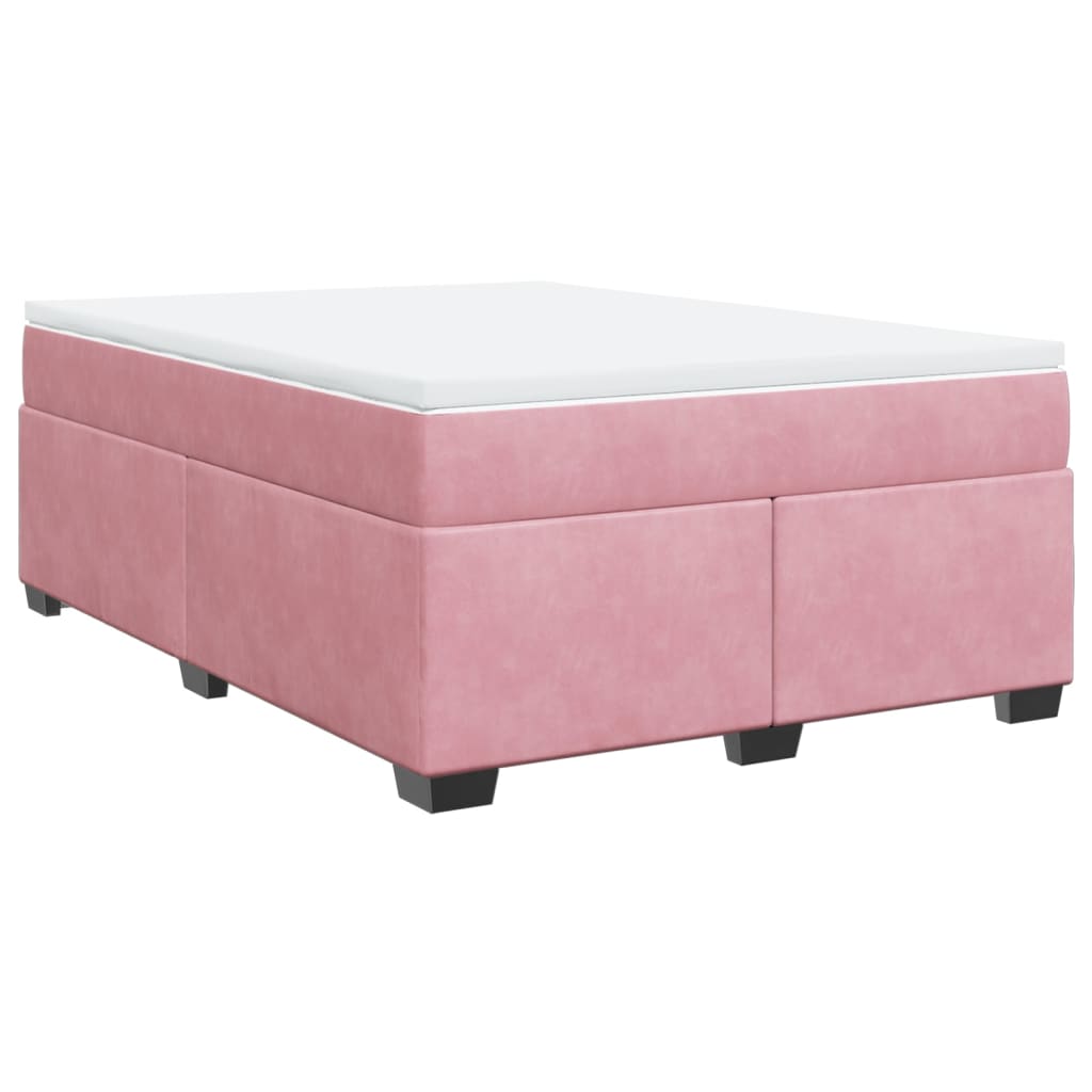 Boxspringbett mit Matratze Rosa 160x200 cm Samt