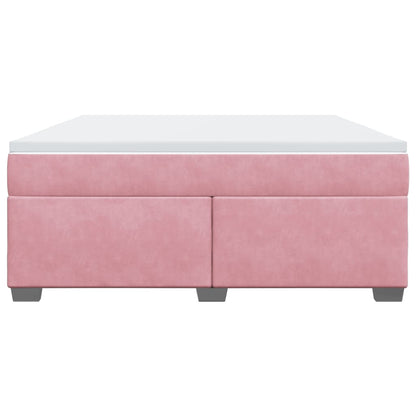 Boxspringbett mit Matratze Rosa 180x200 cm Samt