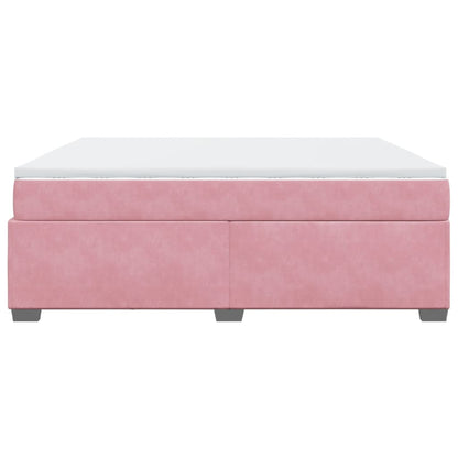 Boxspringbett mit Matratze Rosa 180x200 cm Samt