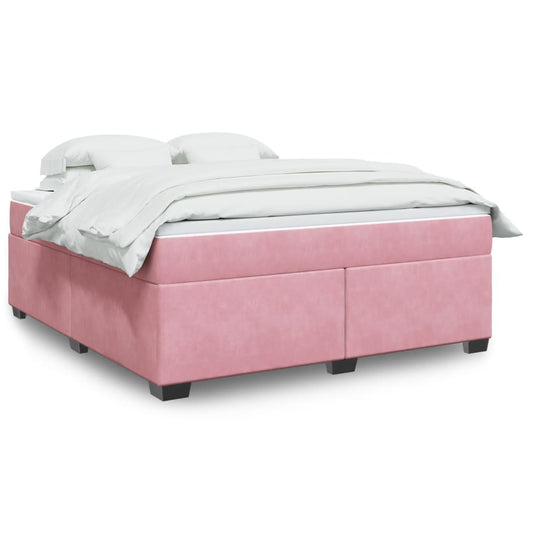 Boxspringbett mit Matratze Rosa 180x200 cm Samt