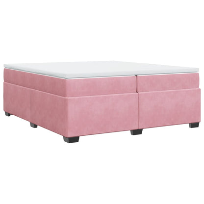 Boxspringbett mit Matratze Rosa 200x200 cm Samt