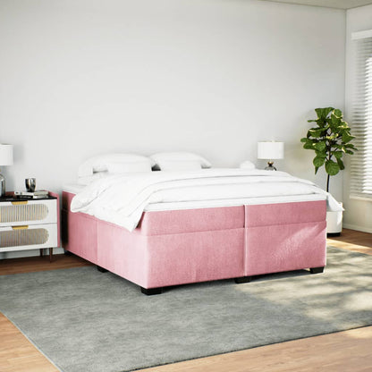 Boxspringbett mit Matratze Rosa 200x200 cm Samt