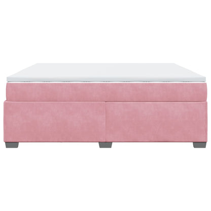 Boxspringbett mit Matratze Rosa 200x200 cm Samt