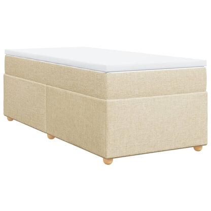 Boxspringbett mit Matratze Creme 90x200 cm Stoff