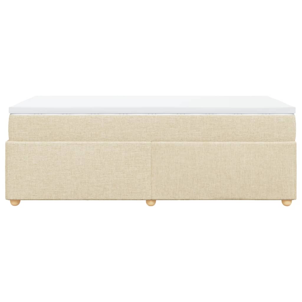 Boxspringbett mit Matratze Creme 90x200 cm Stoff