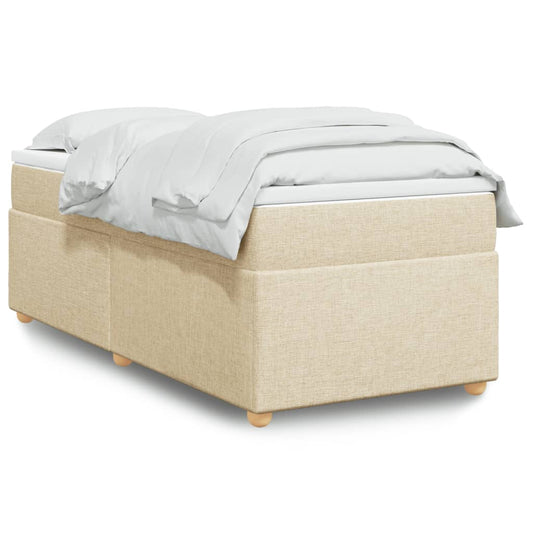 Boxspringbett mit Matratze Creme 90x200 cm Stoff