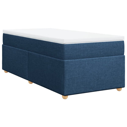 Boxspringbett mit Matratze Blau 90x200 cm Stoff