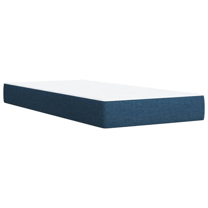 Boxspringbett mit Matratze Blau 90x200 cm Stoff