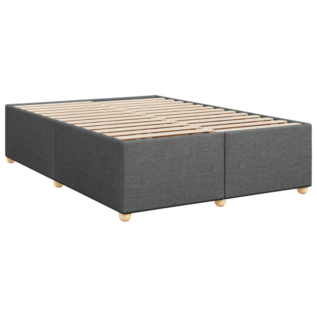 Boxspringbett mit Matratze Dunkelgrau 140x200 cm Stoff