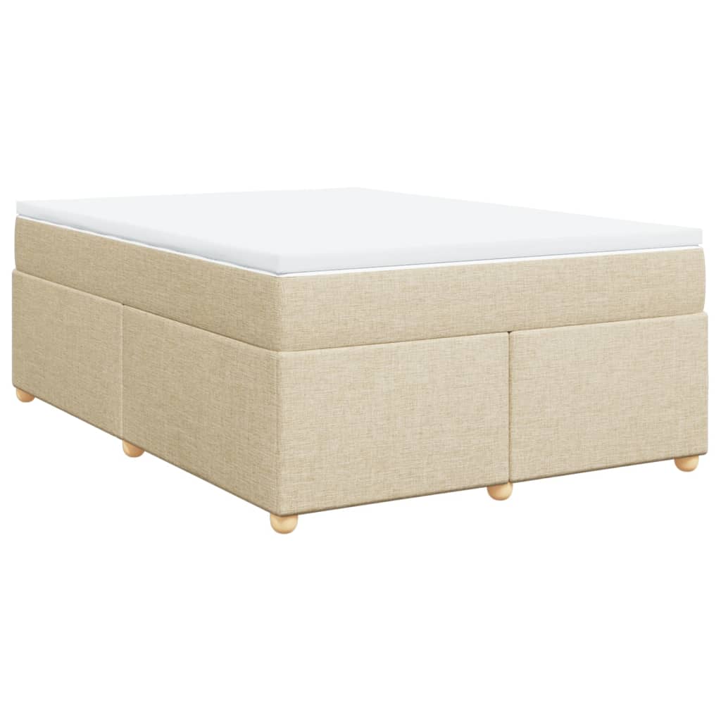 Boxspringbett mit Matratze Creme 140x200 cm Stoff