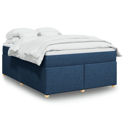 Boxspringbett mit Matratze Blau 140x200 cm Stoff