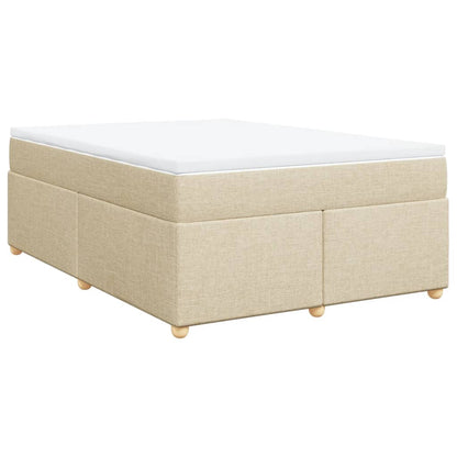 Boxspringbett mit Matratze Creme 160x200 cm Stoff