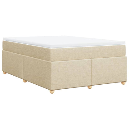 Boxspringbett mit Matratze Creme 160x200 cm Stoff