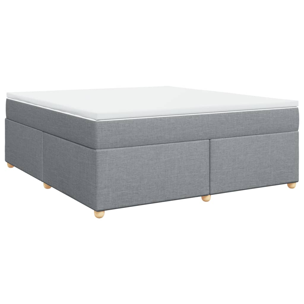 Boxspringbett mit Matratze Hellgrau 180x200 cm Stoff