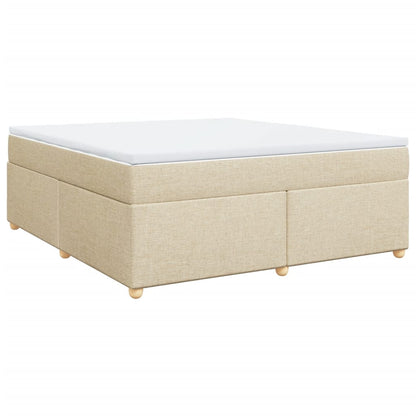 Boxspringbett mit Matratze Creme 180x200 cm Stoff