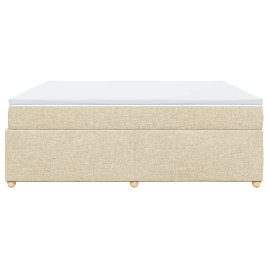 Boxspringbett mit Matratze Creme 180x200 cm Stoff