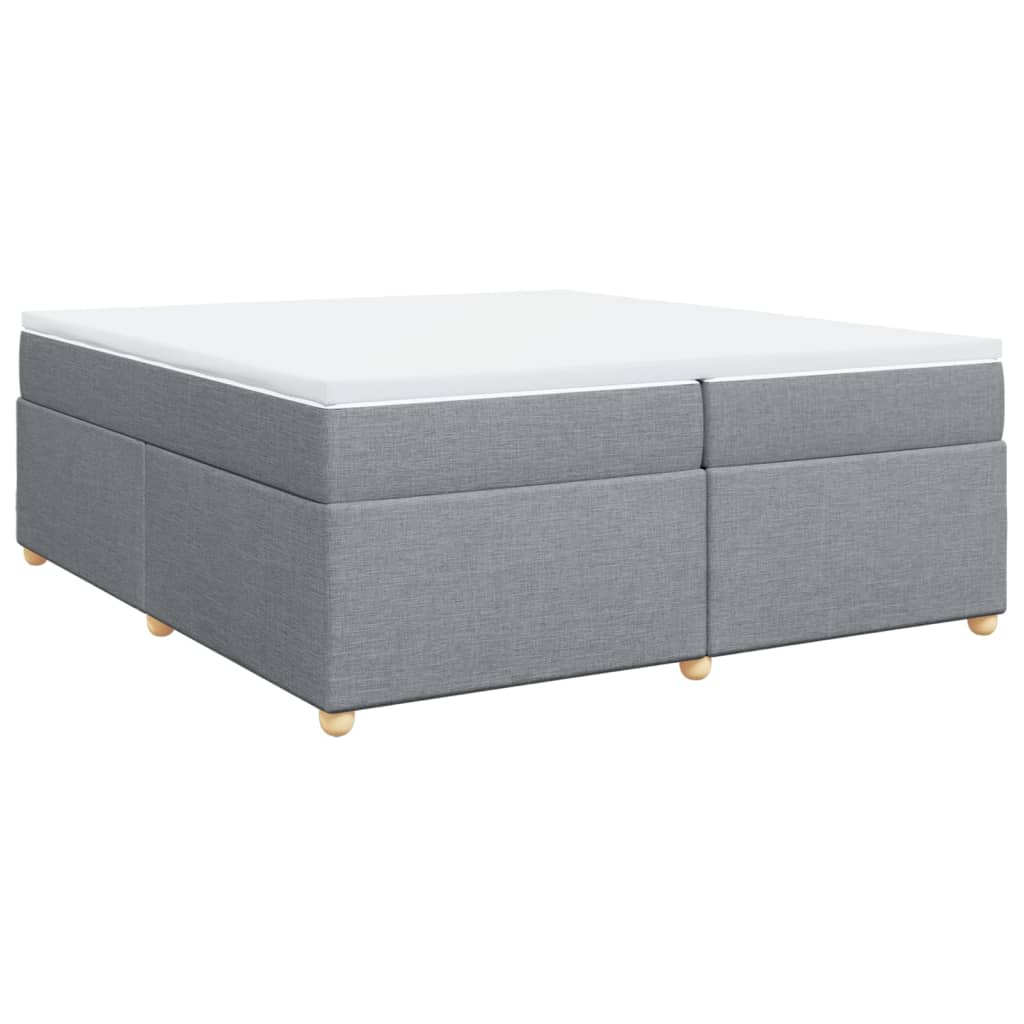 Boxspringbett mit Matratze Hellgrau 200x200 cm Stoff