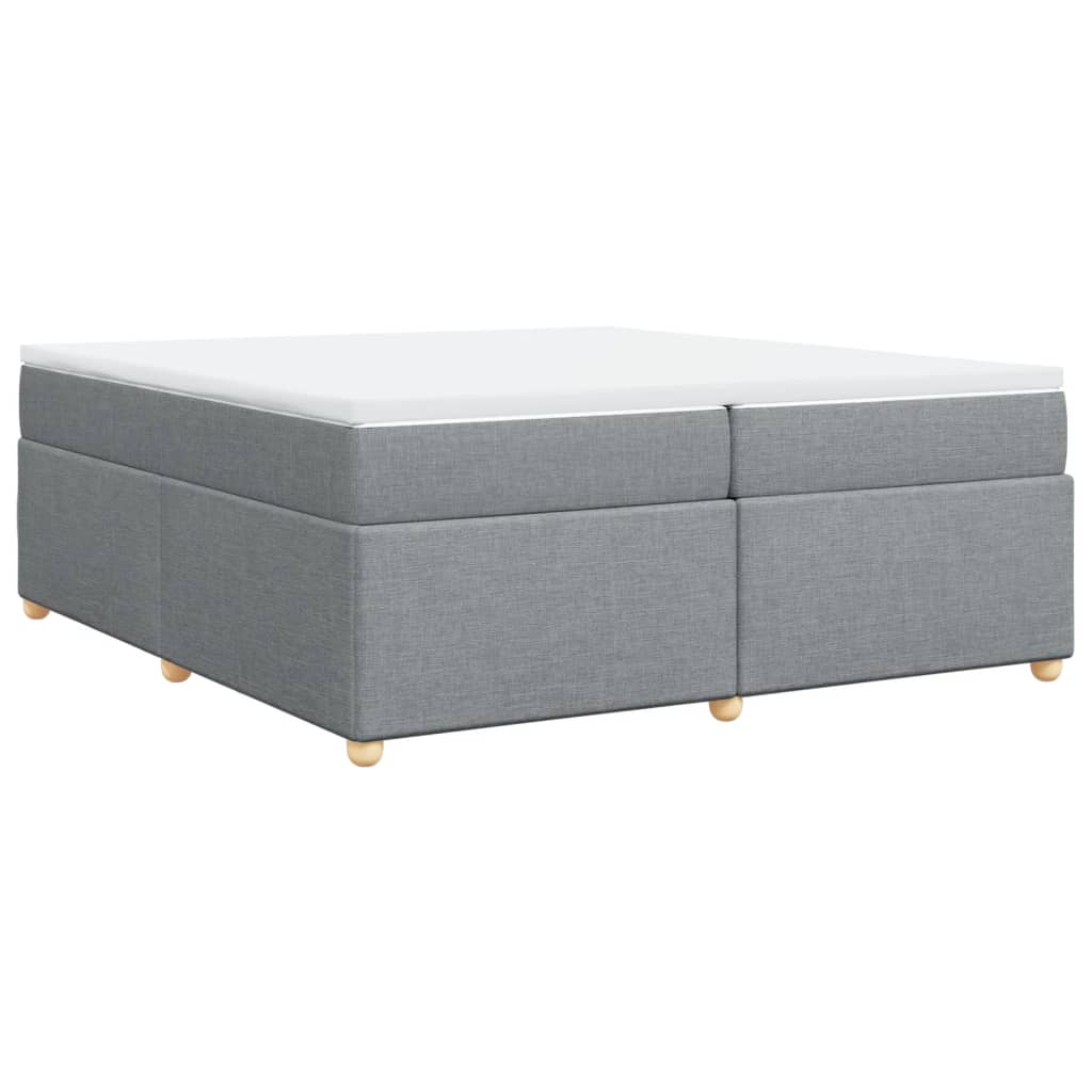 Boxspringbett mit Matratze Hellgrau 200x200 cm Stoff