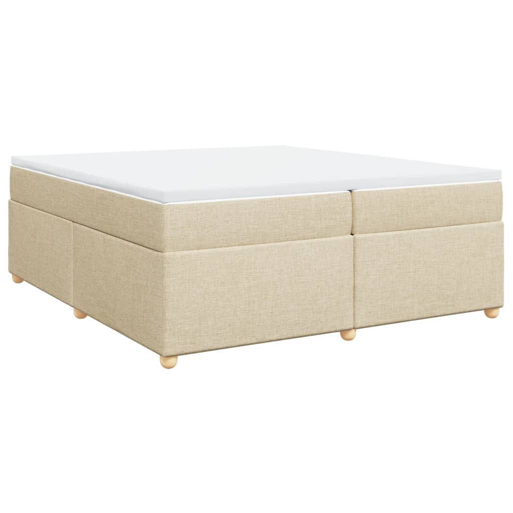 Boxspringbett mit Matratze Creme 200x200 cm Stoff