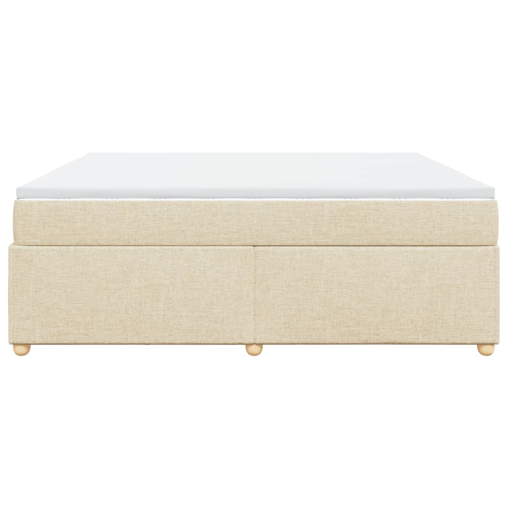 Boxspringbett mit Matratze Creme 200x200 cm Stoff