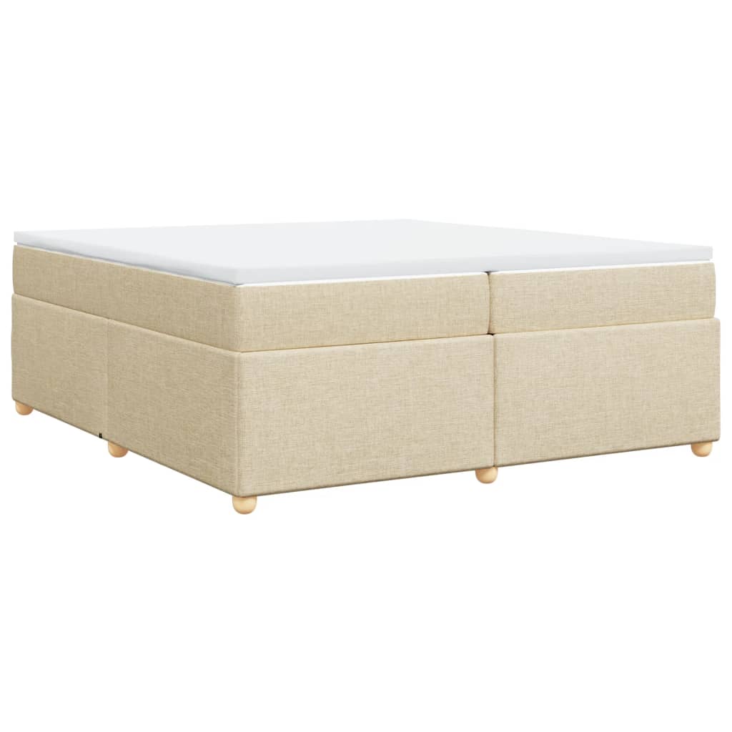 Boxspringbett mit Matratze Creme 200x200 cm Stoff