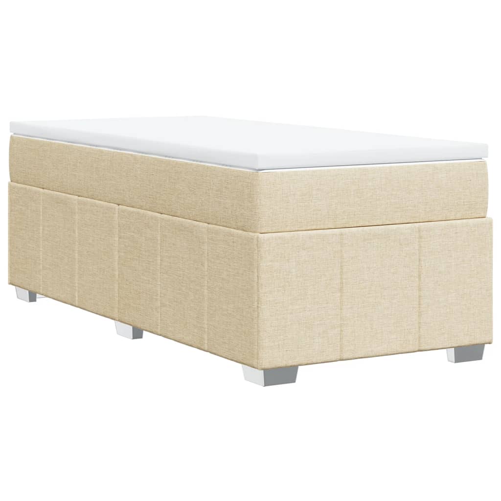 Boxspringbett mit Matratze Creme 90x200 cm Stoff