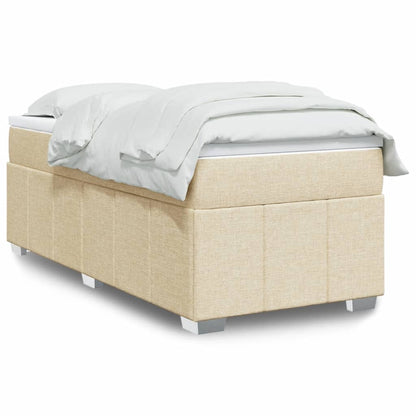 Boxspringbett mit Matratze Creme 90x200 cm Stoff