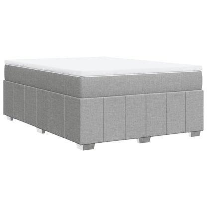 Boxspringbett mit Matratze Hellgrau 140x200 cm Stoff