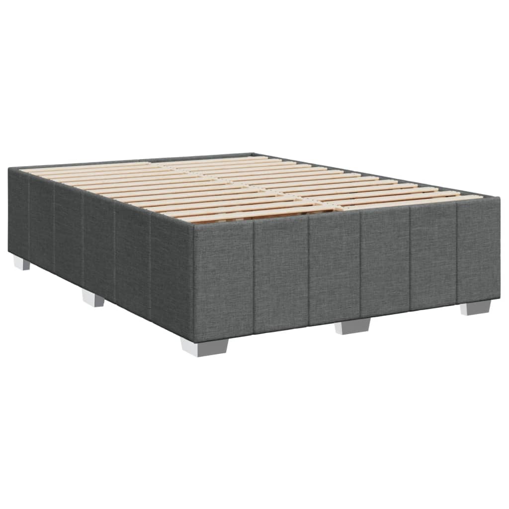 Boxspringbett mit Matratze Dunkelgrau 140x200 cm Stoff