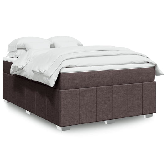 Boxspringbett mit Matratze Dunkelbraun 140x200 cm Stoff