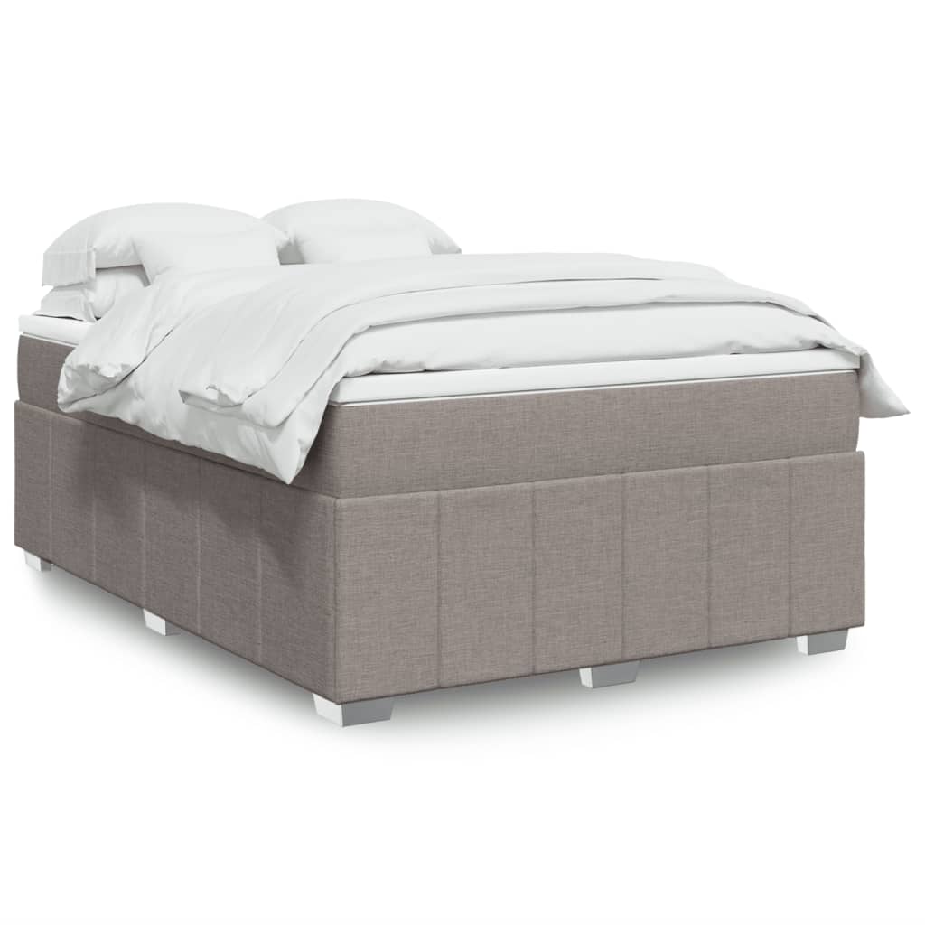 Boxspringbett mit Matratze Taupe 140x200 cm Stoff