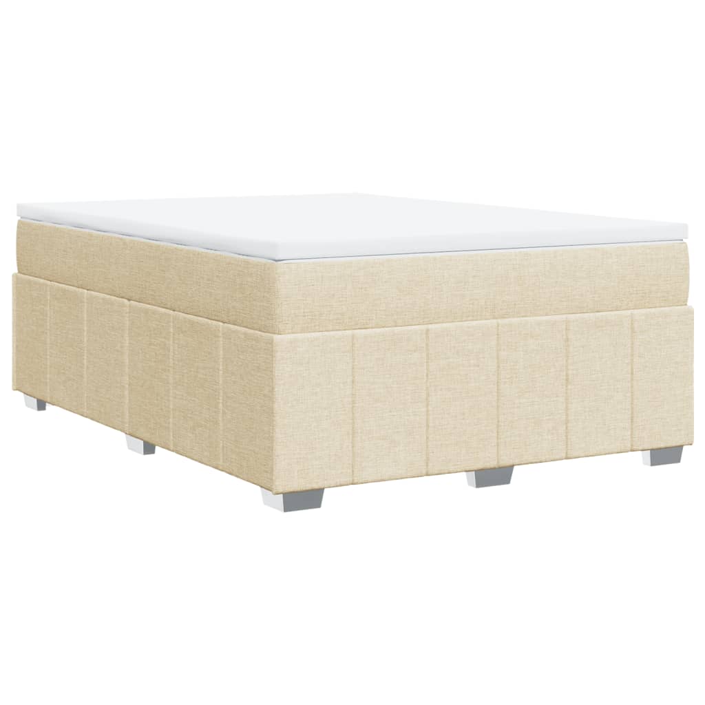 Boxspringbett mit Matratze Creme 140x200 cm Stoff