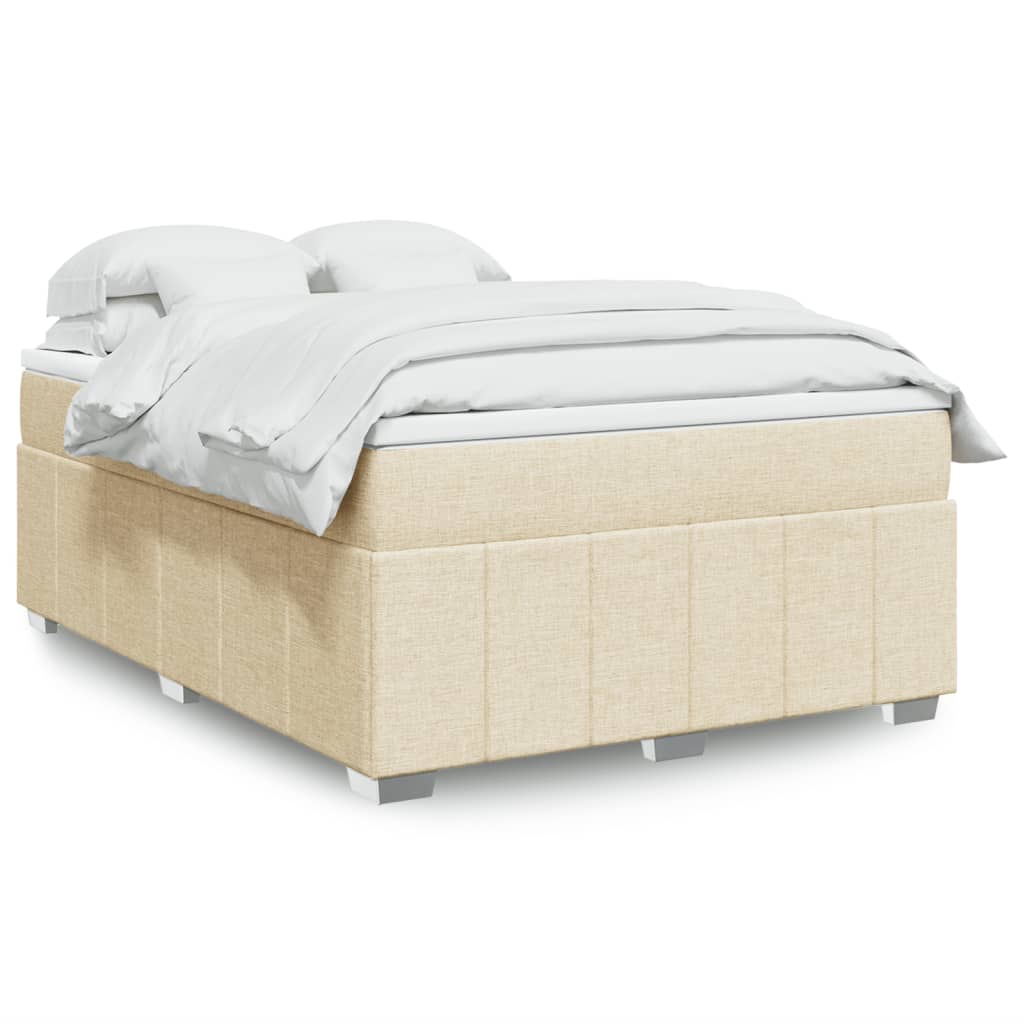 Boxspringbett mit Matratze Creme 140x200 cm Stoff