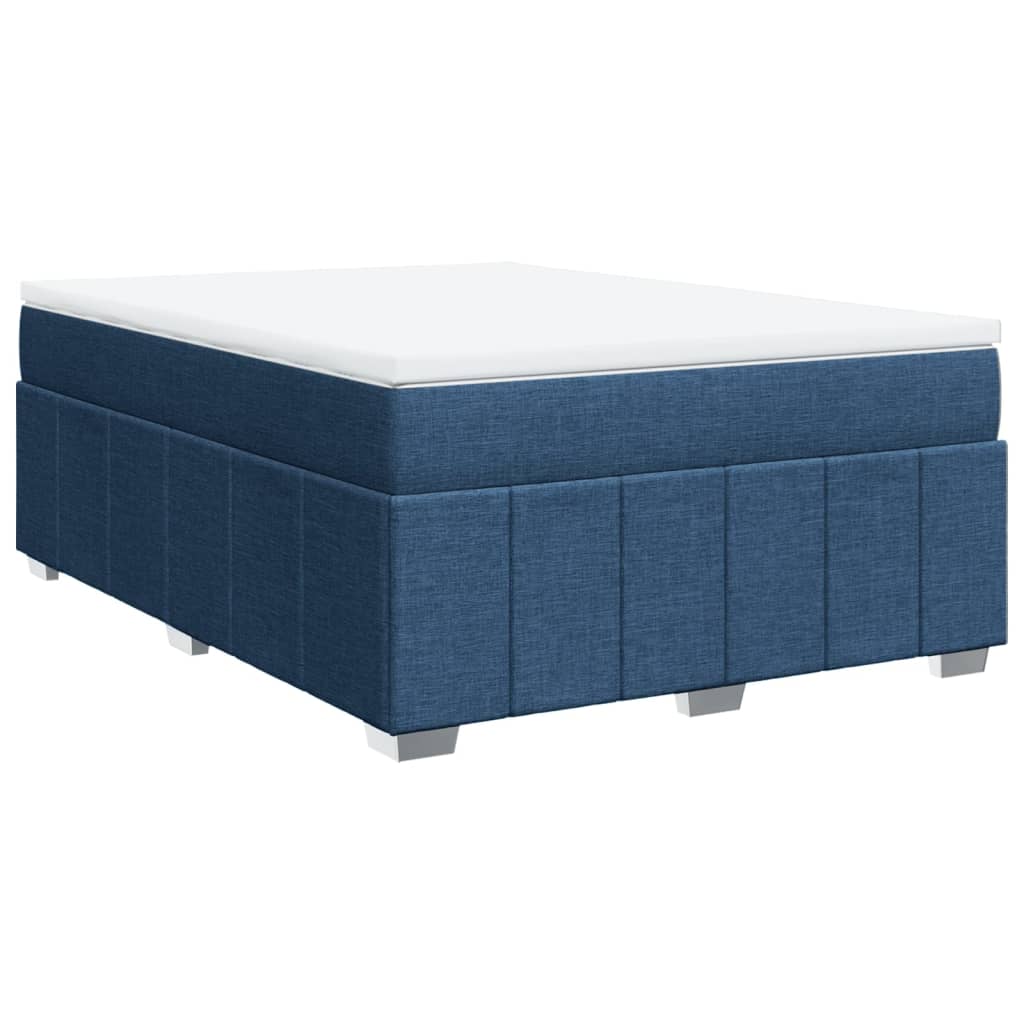 Boxspringbett mit Matratze Blau 140x200 cm Stoff