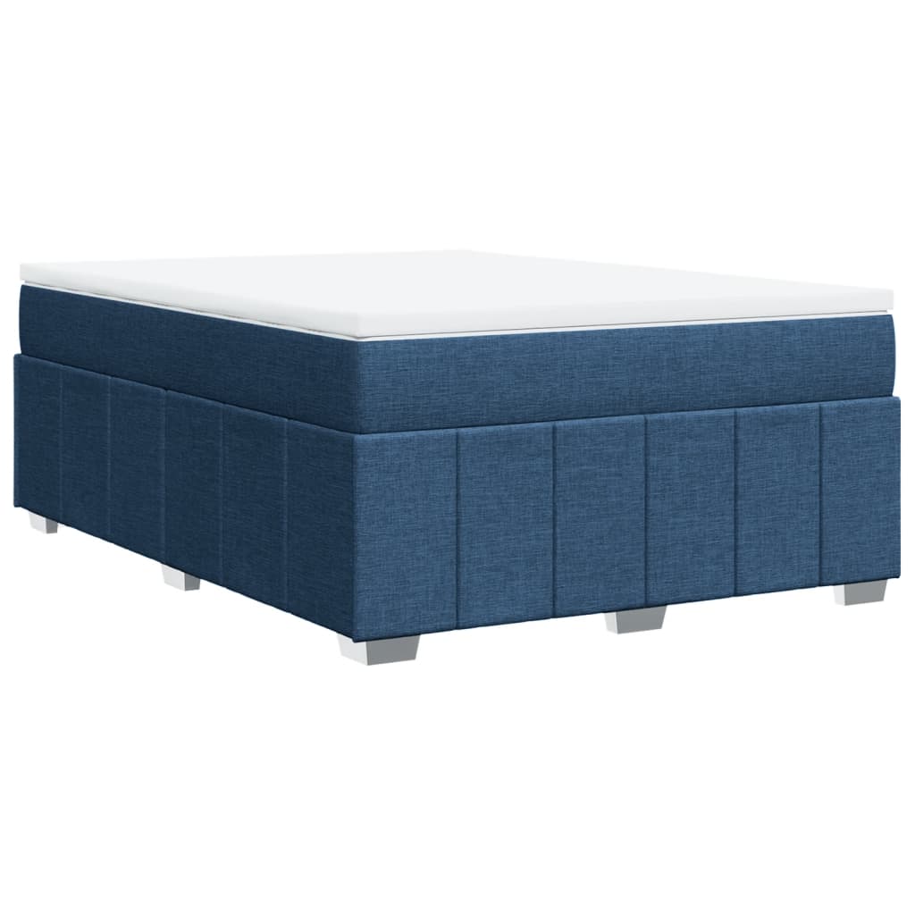 Boxspringbett mit Matratze Blau 140x200 cm Stoff