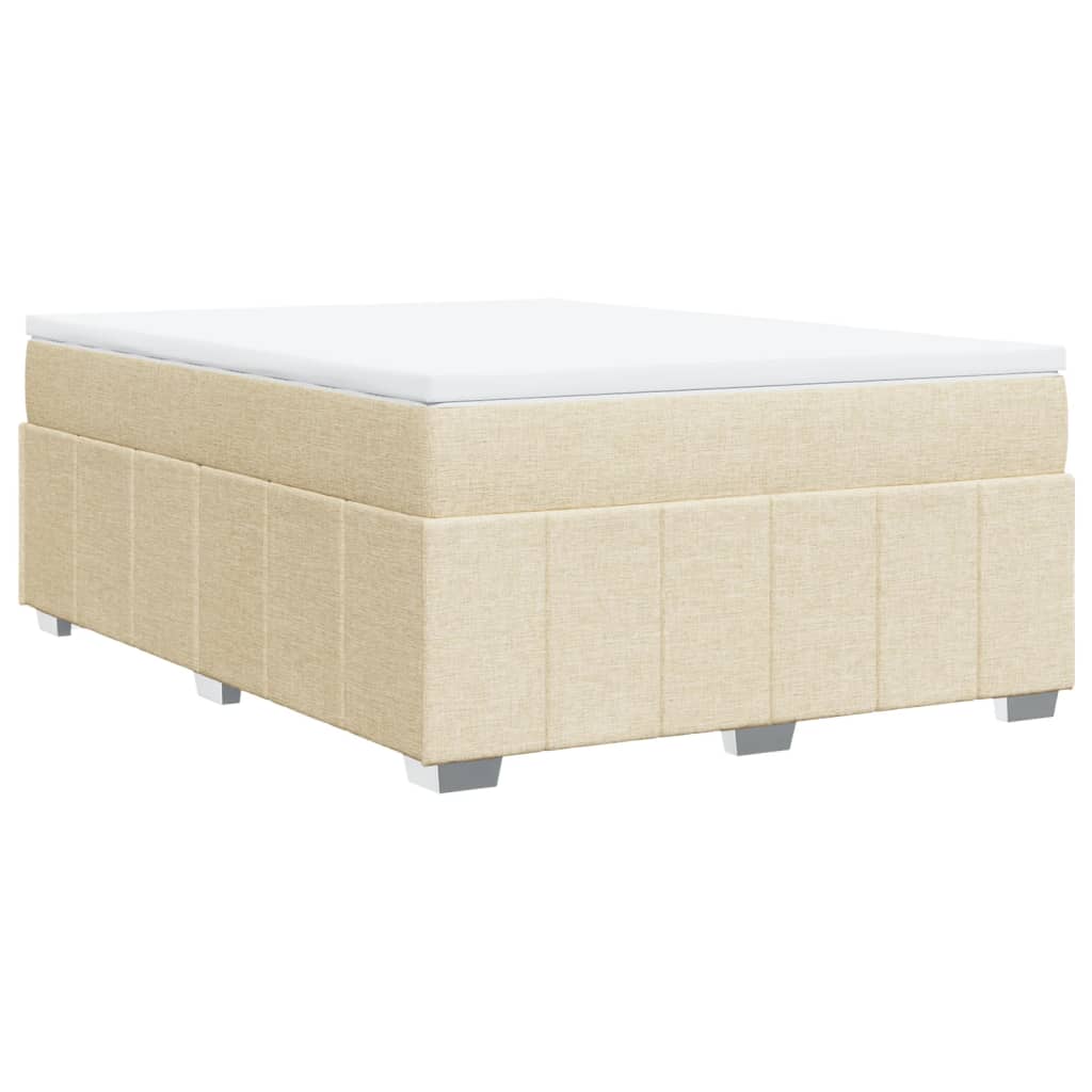 Boxspringbett mit Matratze Creme 160x200 cm Stoff