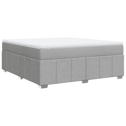 Boxspringbett mit Matratze Hellgrau 180x200 cm Stoff