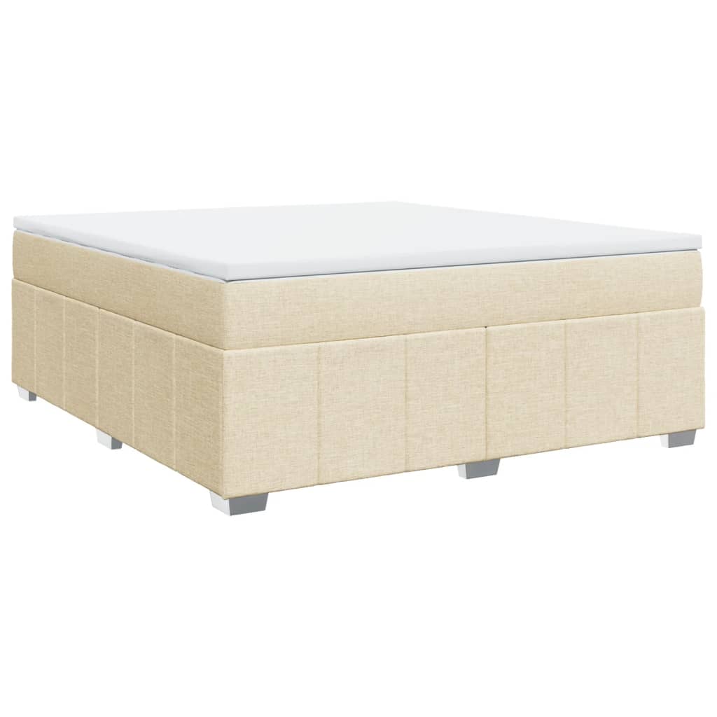 Boxspringbett mit Matratze Creme 180x200 cm Stoff