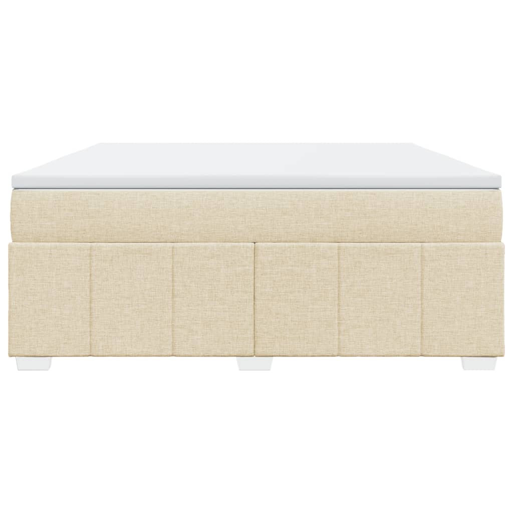 Boxspringbett mit Matratze Creme 180x200 cm Stoff