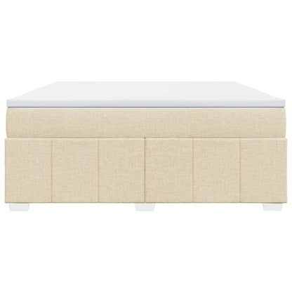 Boxspringbett mit Matratze Creme 180x200 cm Stoff