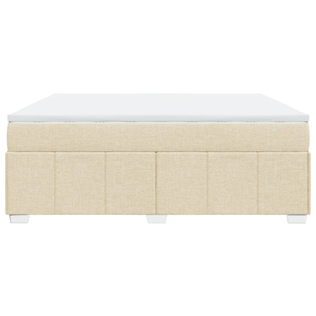 Boxspringbett mit Matratze Creme 180x200 cm Stoff