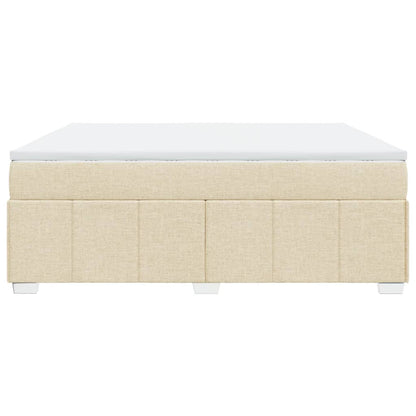 Boxspringbett mit Matratze Creme 180x200 cm Stoff