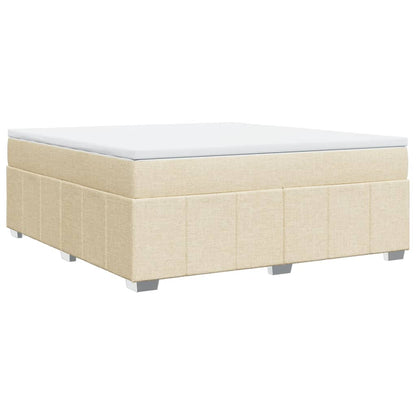 Boxspringbett mit Matratze Creme 180x200 cm Stoff