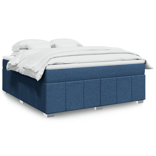 Boxspringbett mit Matratze Blau 180x200 cm Stoff